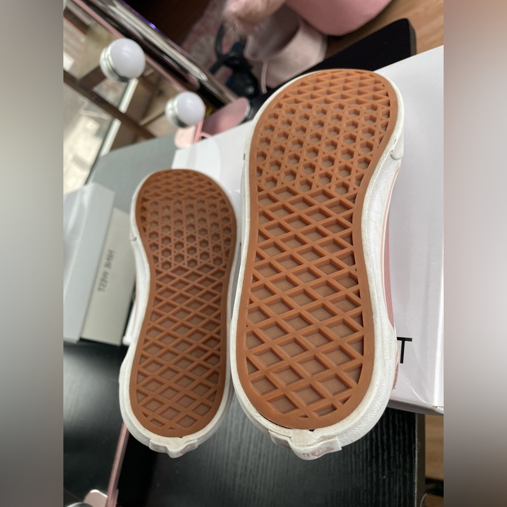 Vans Old Skool Canvas Low Cut Light Baby Pink and White Sneakers - Picture 10 of 11